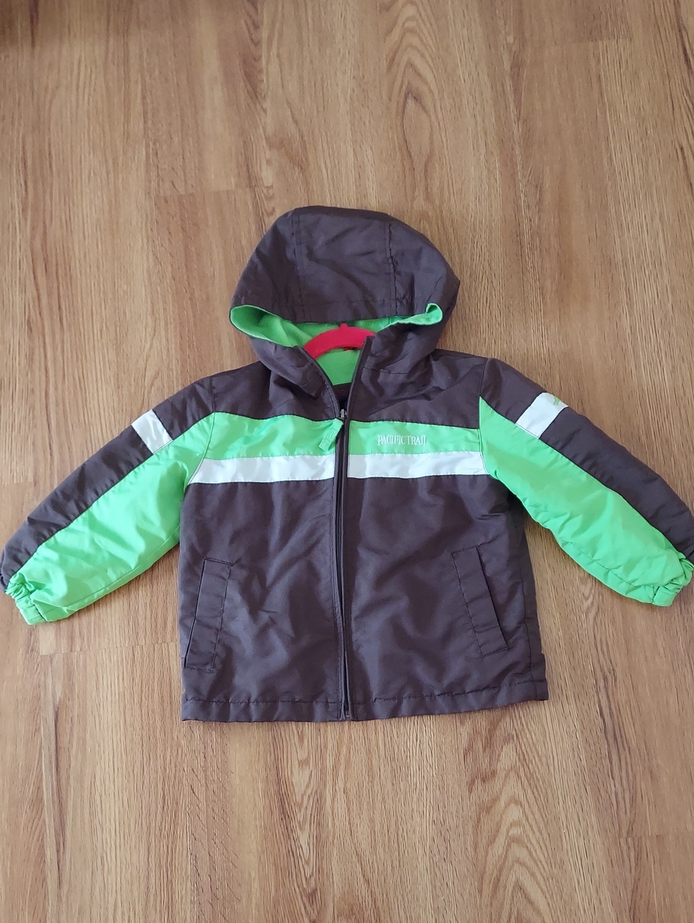 Pacific Trail Brown/Lime Hooded  Jacket with Bright Green Accents